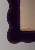 Purple Velvet Dressing Table Mirror with Stand