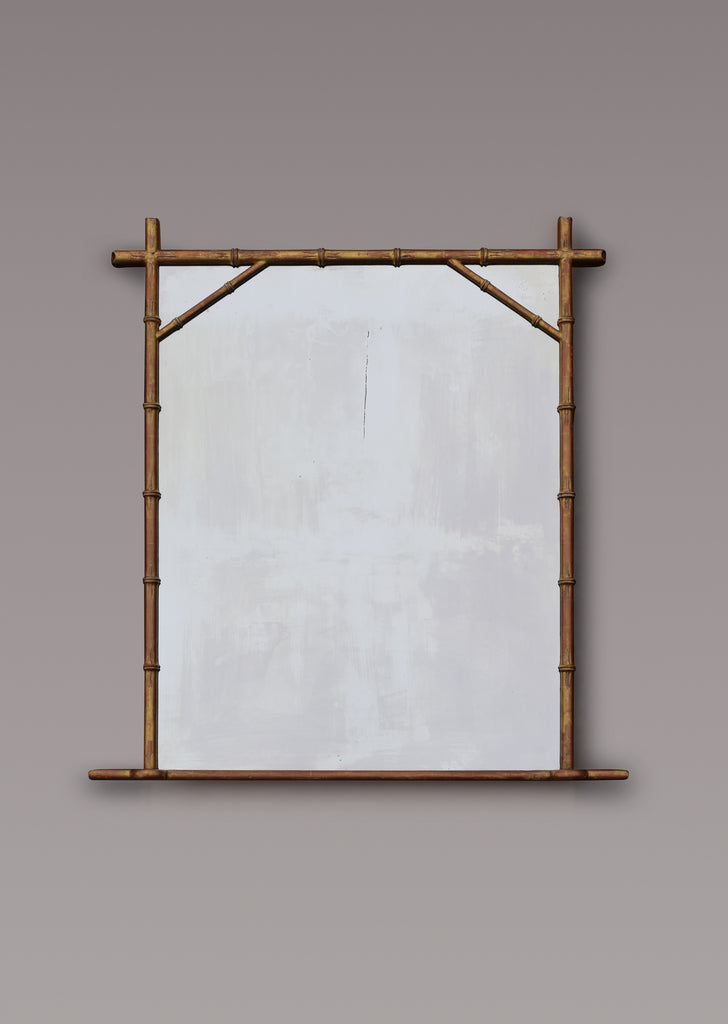 Gilt Faux Bamboo Overmantel Mirror
