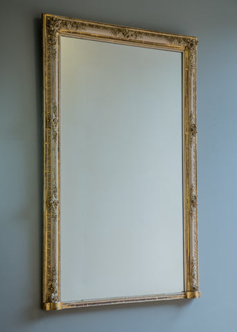 French Decorative Gilt & Gesso Overmantel | Rough Old Glass