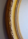Pair of Distressed Water Gilt Oval Mirrors - SOLD