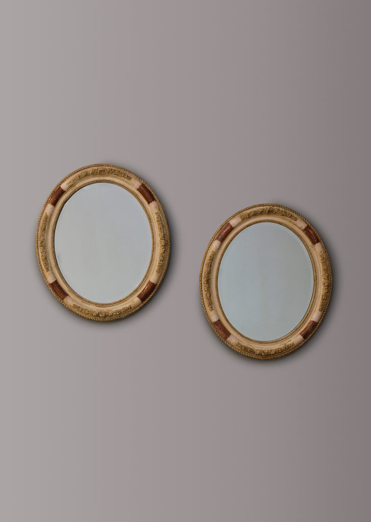 Pair of French Oval Mirrors