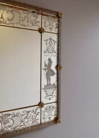 Engraved Venetian Mirror