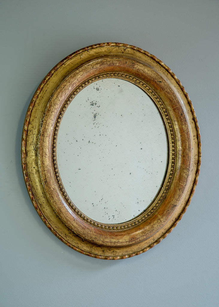 French 'Pie Crust' Oval Mirror