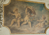 Large Early 20th Century French Trumeau with Historic Paint & Partial Gilt Layers