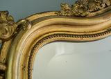 Large Late 19th Century French Crested Gilt Mirror