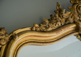 Large Late 19th Century French Crested Gilt Mirror