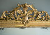 Large French Gilt Crested Mirror