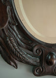 Black Forest Style Carved Bevelled Mirror