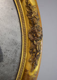 Mid 19th Century Worn Gold French Oval Mirror