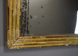 Mid 19th Century French Gold Gilt Reeded Mirror