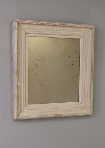 English Painted White Mirror