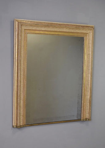 Late 19th Century Gilt Overmantel Mirror with Brass Plinth
