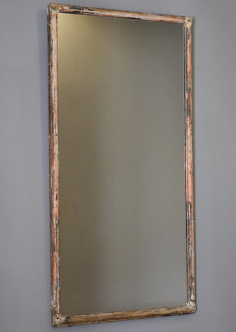 Late 19th Century Distressed French Painted Bistro Mirror