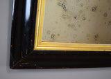 Early 19th Century Ebonised Mirror with Gold Gilt Slip