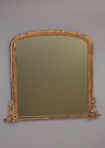 English Gilt Overmantel Mirror | Rough Old Glass