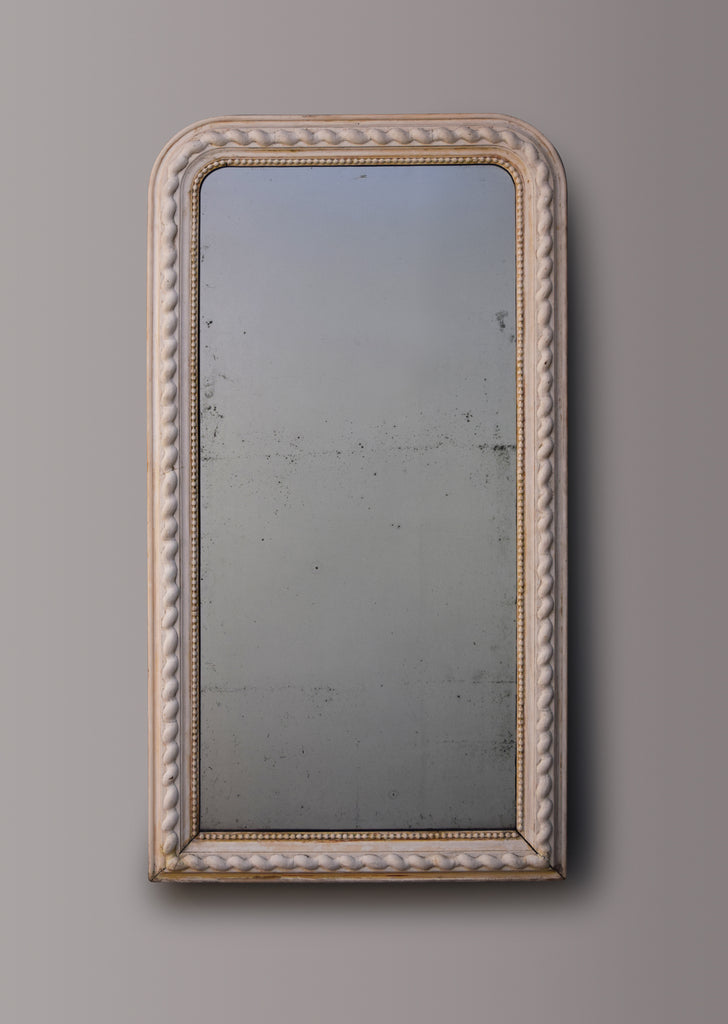 Late 19th Century French Scrubbed Gesso Mirror