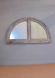 Mid 19th Century English Oak Arched Top Window Mirror