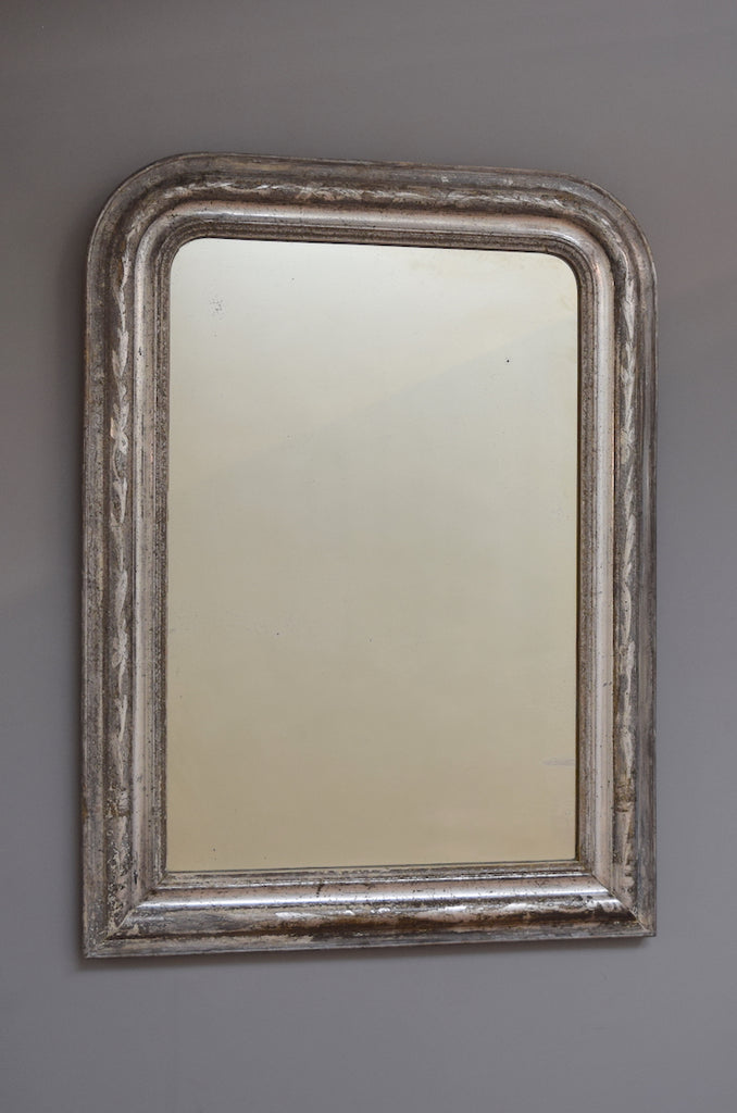 Late 19th Century French Silver Gilt Mirror with Black Bole Undertones