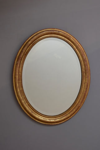 Late 19th Century French Gilt Oval Mirror