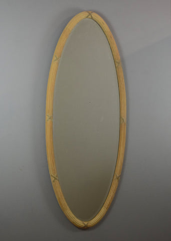 English Scrubbed Pine Oval Mirror