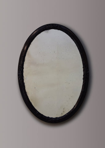 Ebonised Oval Mirror