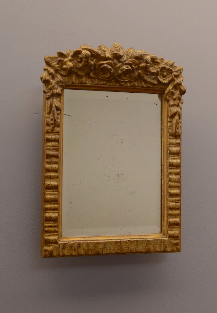 Gilt Mirror with Floral Decoration