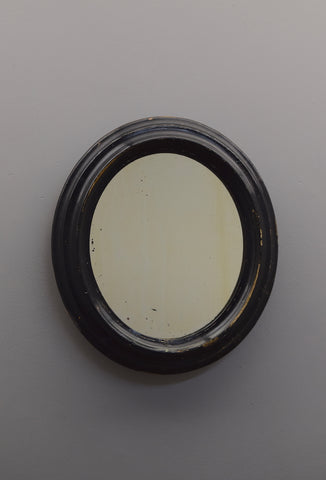 Late 19th Century English Ebonised Oval Mirror