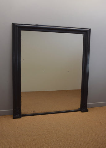 Large Ebonised Overmantel Mirror