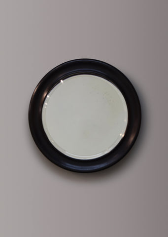 Round Ebonised Mirror