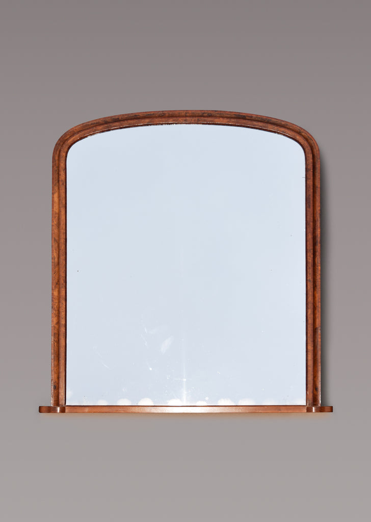 Large Walnut and Rosewood Overmantel Mirror