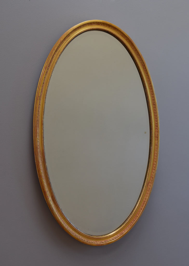 Large Gilt Oval Mirror