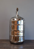 Silvered Demijohn Lamp with Pressed Grid Pattern