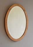 Bleached Oak Oval Mirror