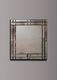 Émile Bevelled Panelled Frameless Antiqued Mirror