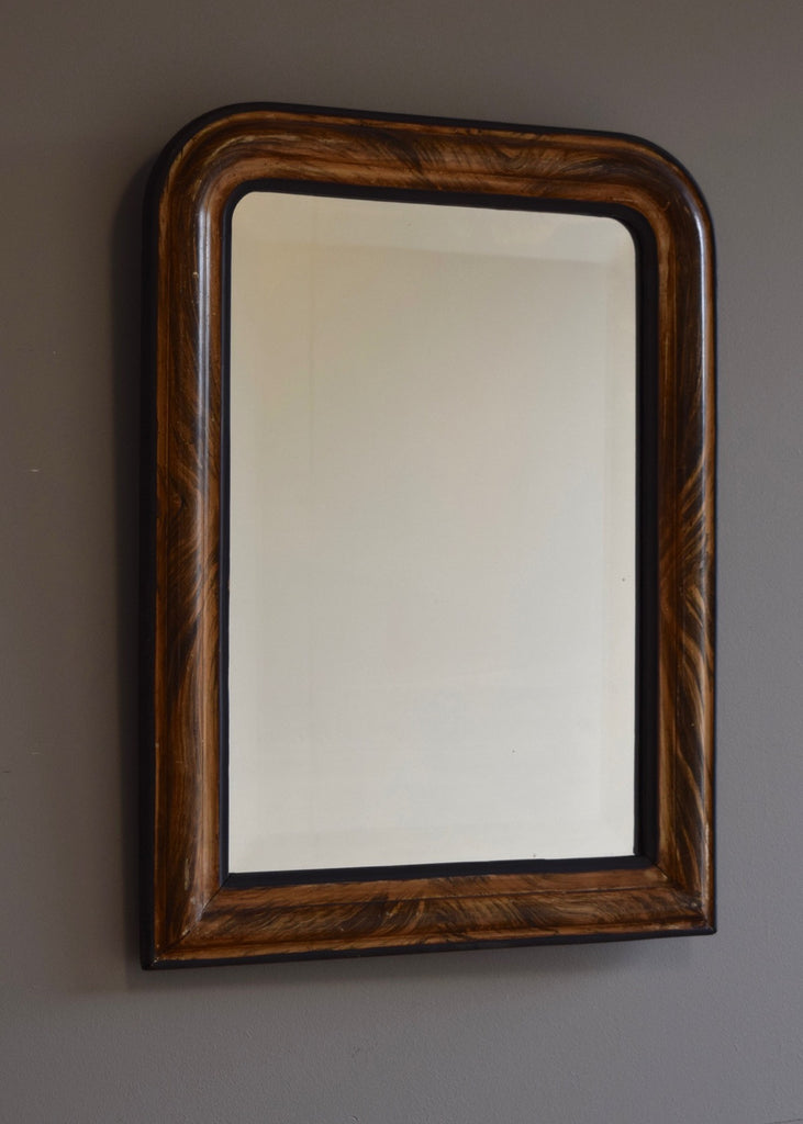 French Faux Grained Bevelled Mirror - SOLD
