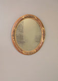Mid 19th Century Worn Gold French Oval Mirror