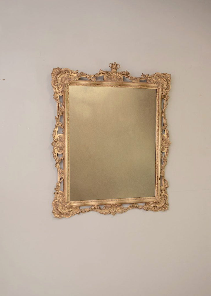 Crested Gold Gilt Mirror