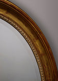 Large French Gilt Oval Mirror