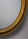 Large French Crested Gilt Oval Mirror