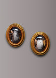Pair of Gilt Convex Oval Mirrors