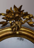 Large French Crested Gilt Oval Mirror