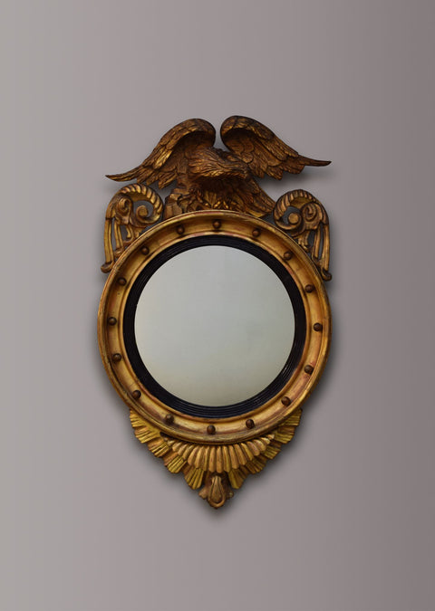 Regency Gilt Convex Mirror