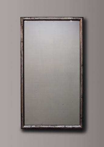 Late 19th Century French Silver Bistro Mirror over Black Bole Surface